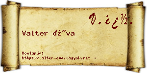 Valter Éva névjegykártya
